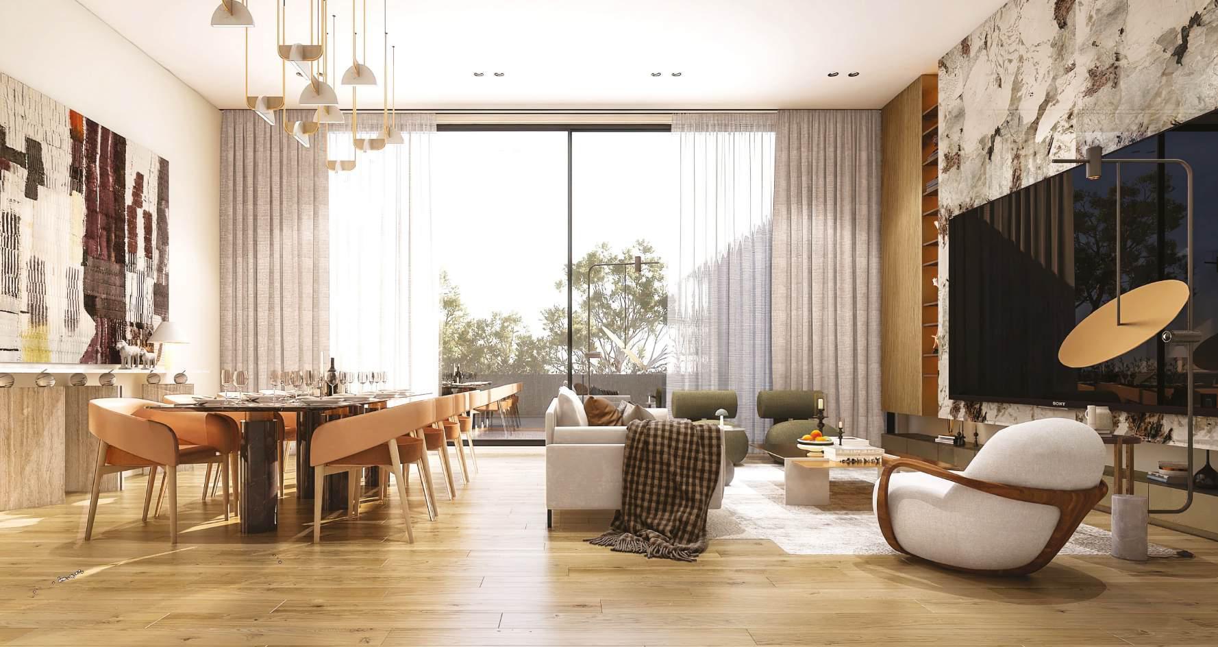 Modern transparent architectural design of Vista del Mar building